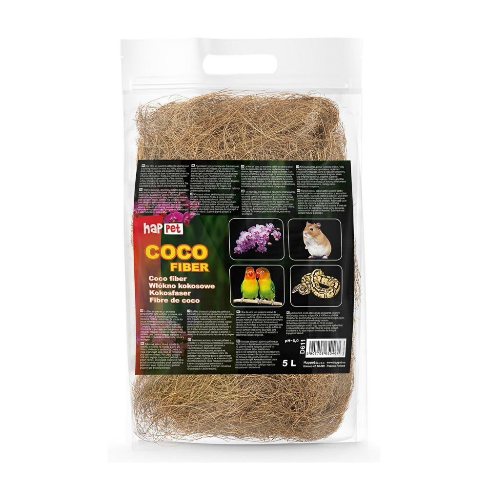Happet Włókno Kokosowe 5L Naturalne Coco Fiber do Terrarium
